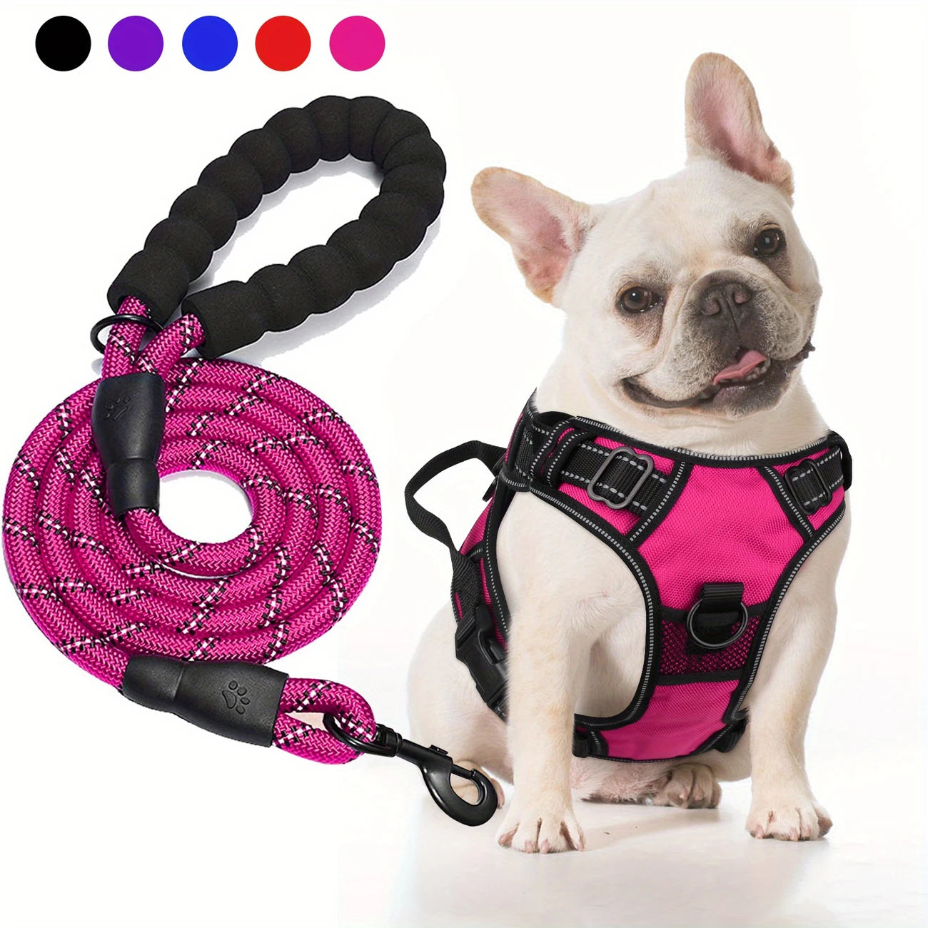 Adjustable for Medium and Large Dogs with Easy Control and Leash