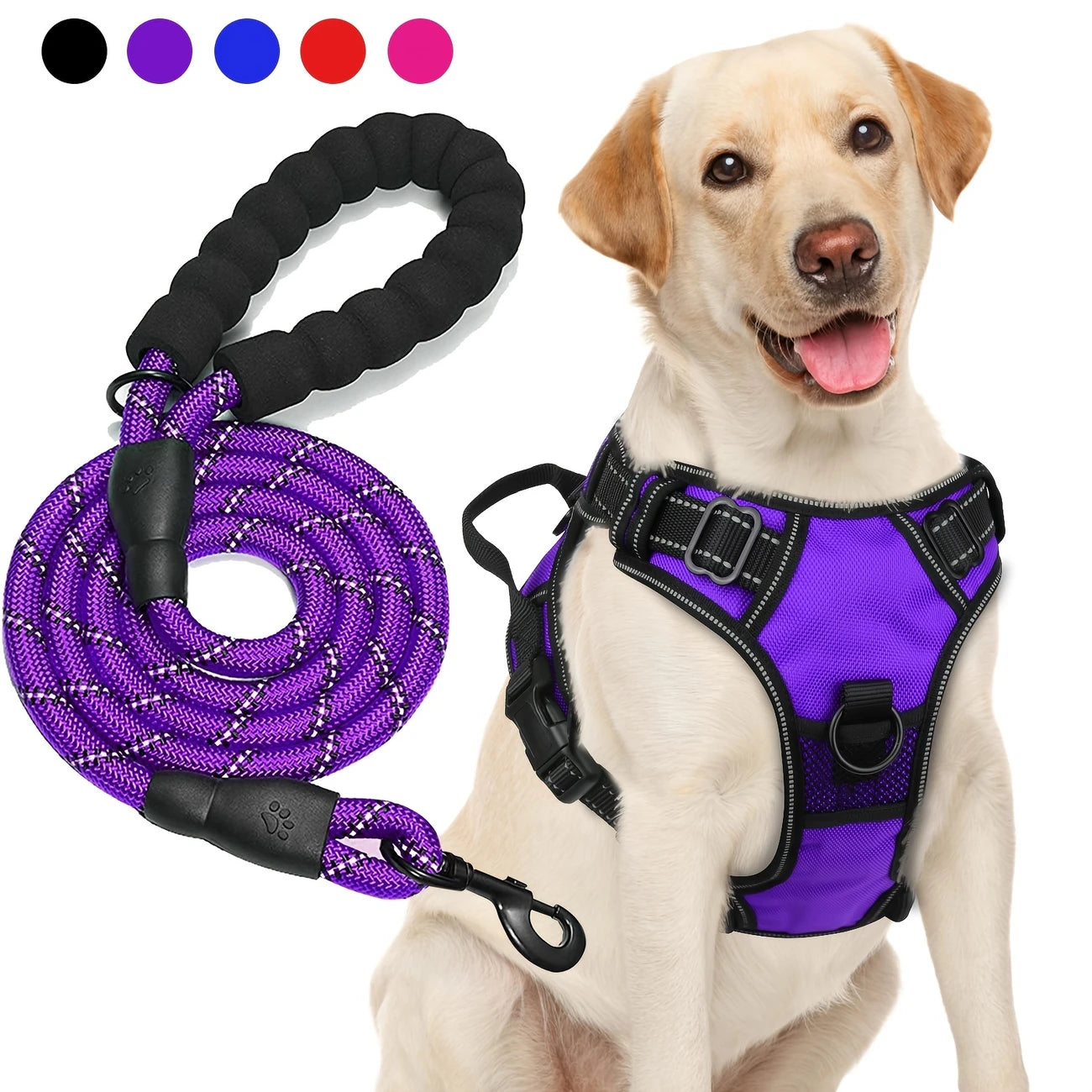 Adjustable for Medium and Large Dogs with Easy Control and Leash