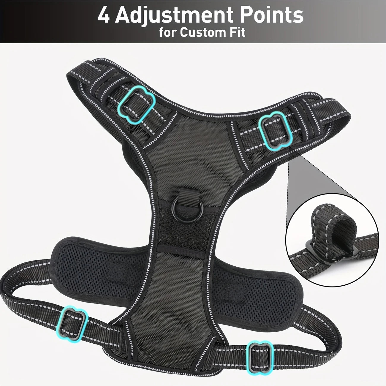 Adjustable for Medium and Large Dogs with Easy Control and Leash