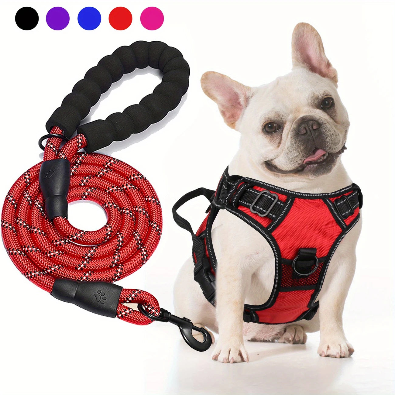 Adjustable for Medium and Large Dogs with Easy Control and Leash