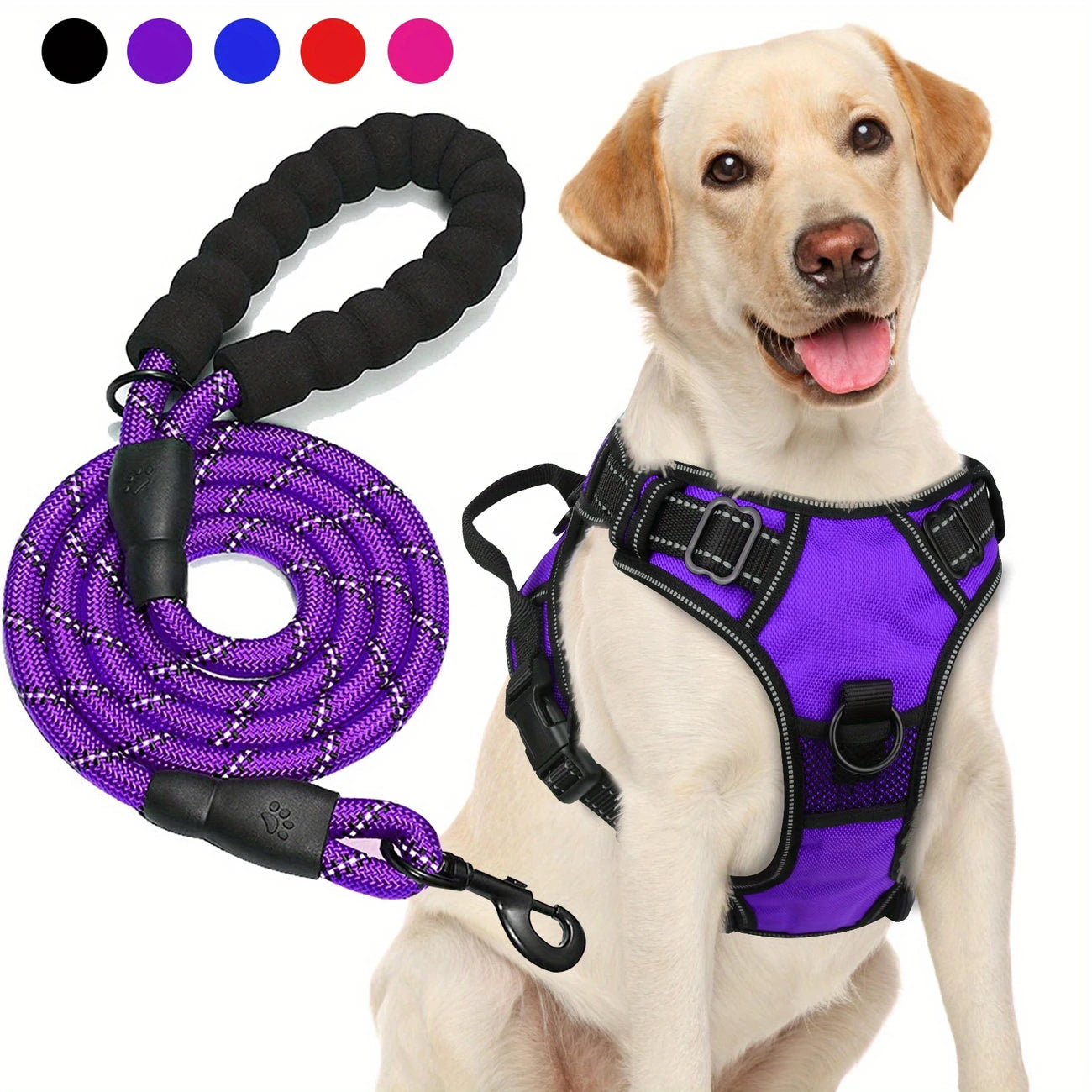 Adjustable for Medium and Large Dogs with Easy Control and Leash